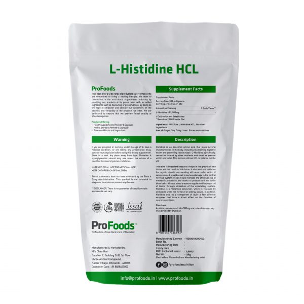 L-Histidine-HCL-125g Back