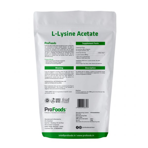 L-Lysine-Acetate-125g Back