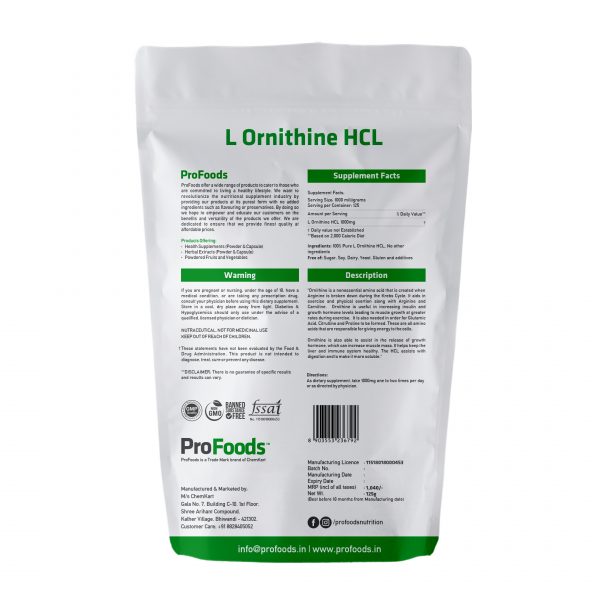 L-Ornithine-HCL-125g Back